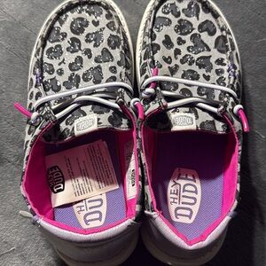 Hey Dude Kids Sneakers - Black and Pink Leopard